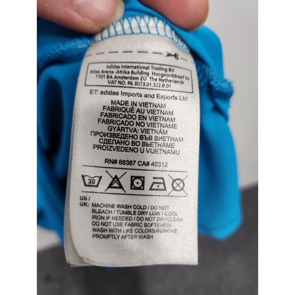 Adidas Adizero Mens Golf Polo Shirt XL Blue 3 Stripes Logo Collared Short Sleeve - Picture 5 of 7